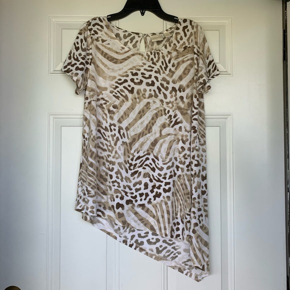 Chico's Tops - Chicos Asymmetrical Animal Print Top - size Small